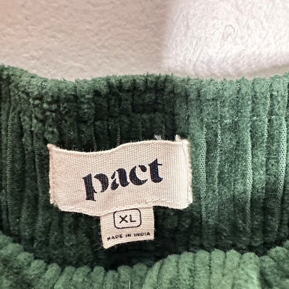 PACT Wale Wide Leg Corduroy Crop Pants Mountain View Green Sz XL {A47} - Picture 4 of 5